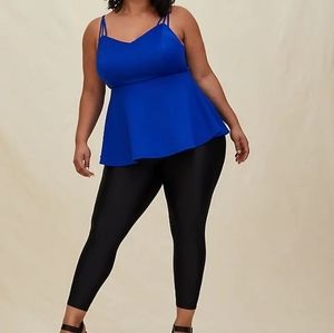 Torrid Electric Blue Strappy Peplum Tank